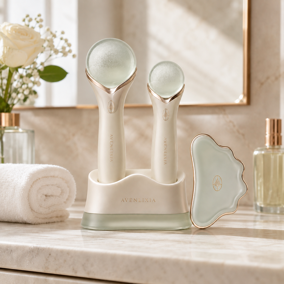 avenlixia CryoSculpt Facial Globe & Gua Sha Set