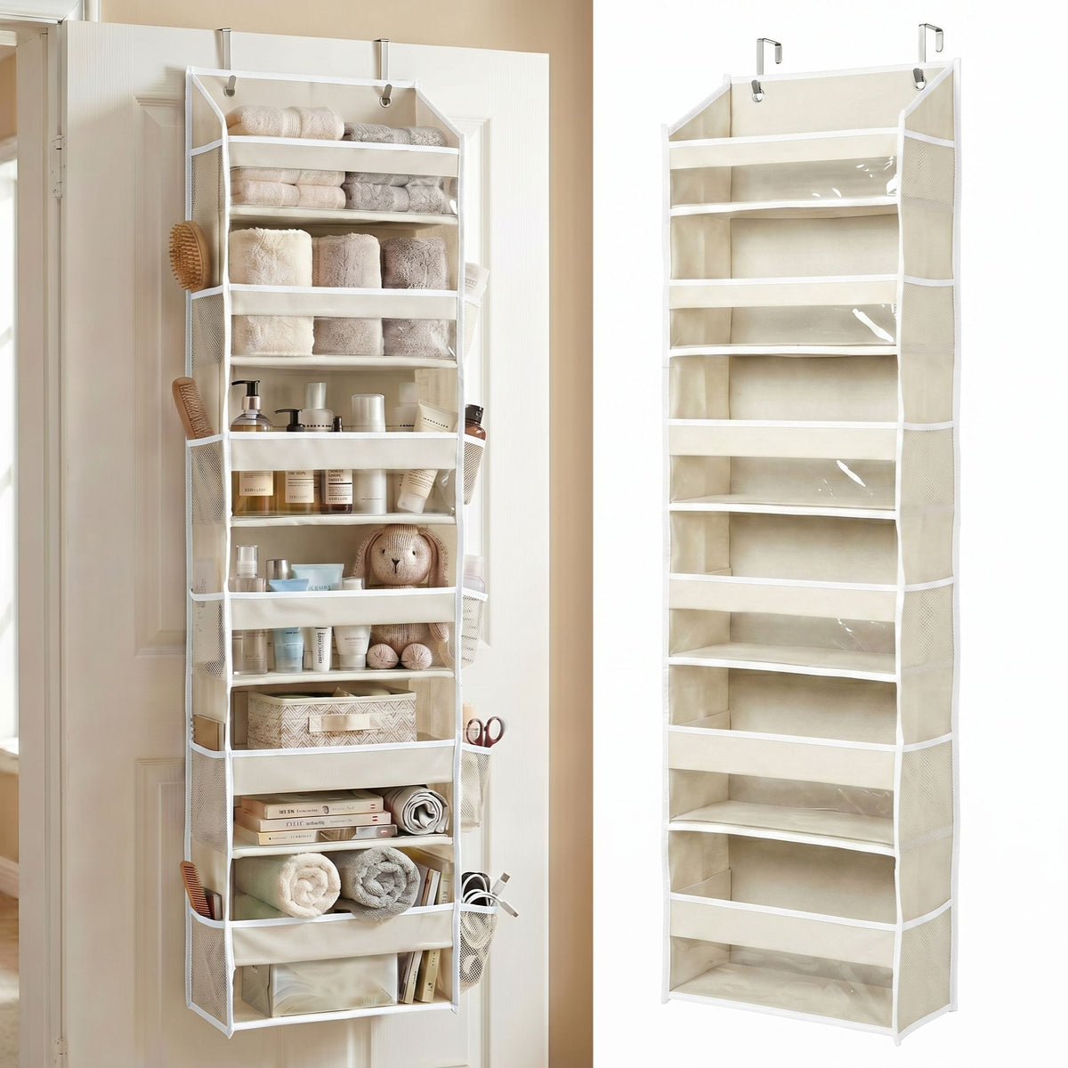 Over the Door Organizer with Pockets for Bedroom, Bathroom, Nursery & Closet Storage